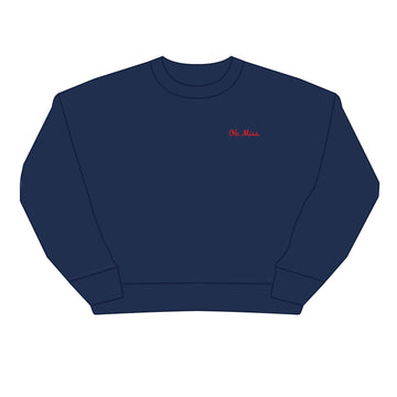 The Brooke Solid Crewneck Ole Miss | Navy