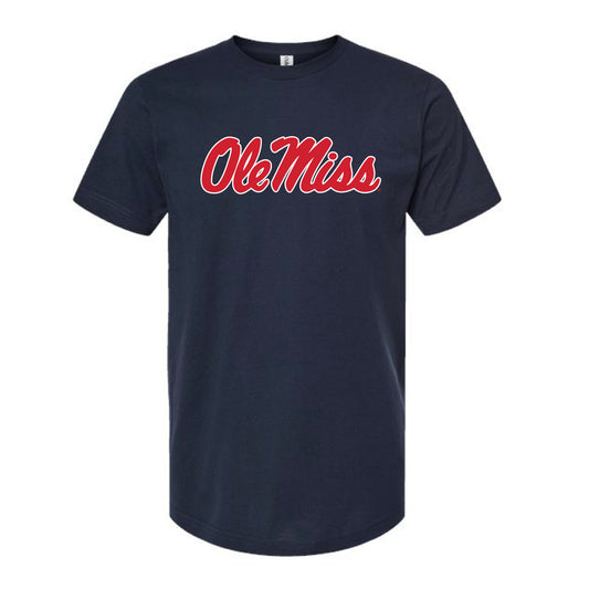 The Ole Miss Script Logo | Navy Tee