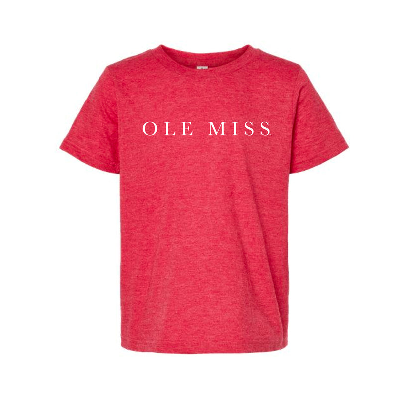 The Ole Miss Serif | Heather Red Youth Tee