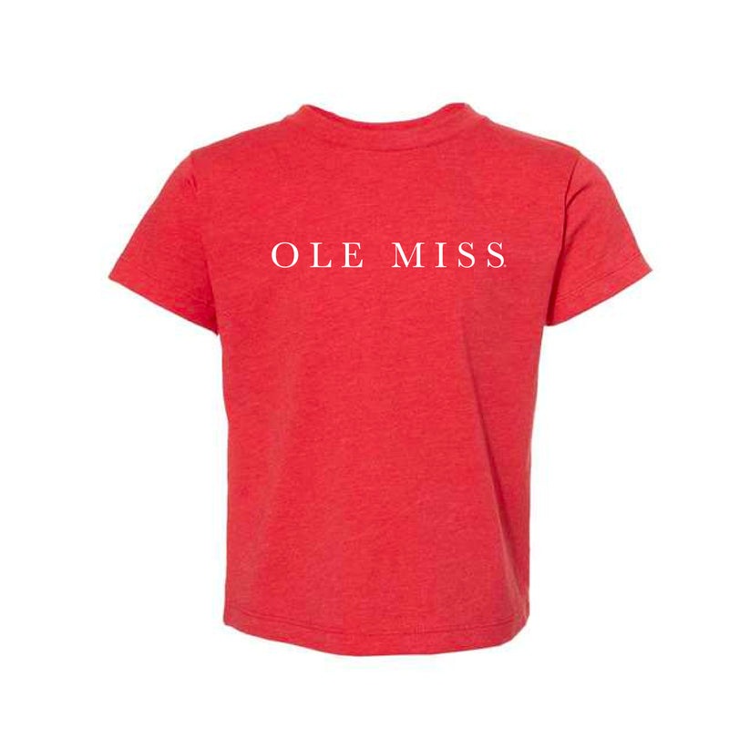 The Ole Miss Serif | Heather Red Toddler Tee