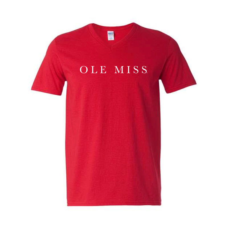 The Ole Miss Serif | Chery Red V-Neck Tee