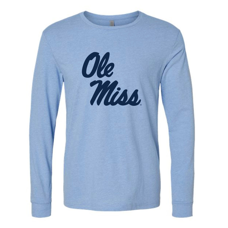 The Ole Miss Stacked | Heather Columbia Blue Long Sleeve