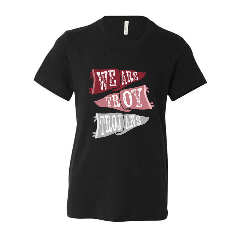 The Ole Troy Flags | Youth Black Tee