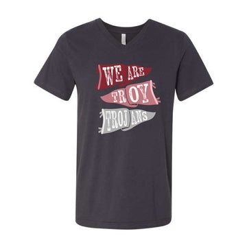 The Ole Troy Flags | Dark Grey Vneck Tee