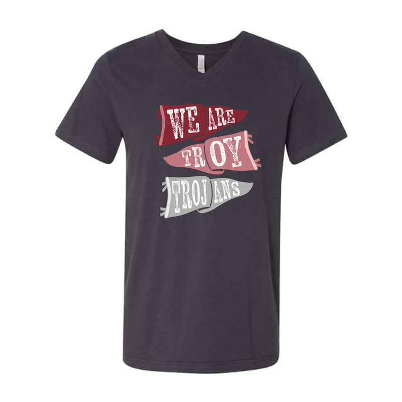 The Ole Troy Flags | Dark Grey Vneck Tee