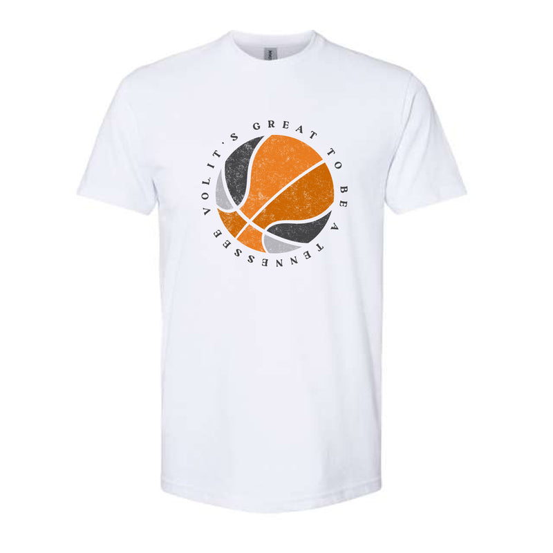 The Orange & Grey Basketball | White Tee