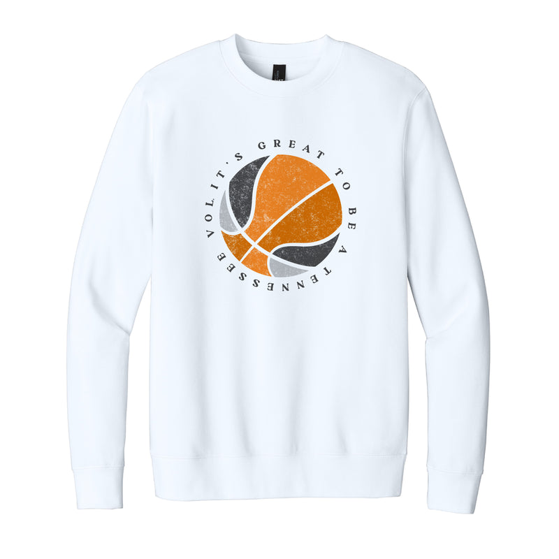 The Orange & Grey Basketball | White Sweatshirt