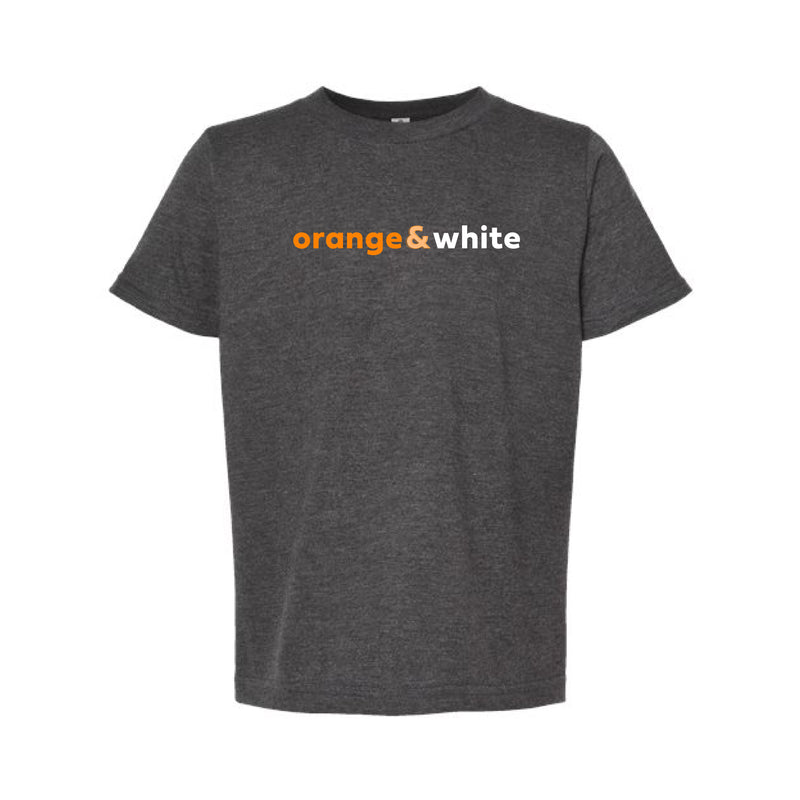 The Orange & White | Youth Heather Charcoal Tee