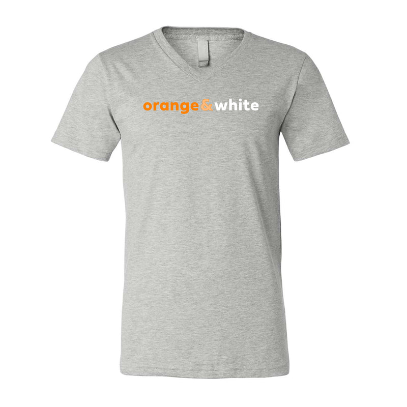 The Orange & White | Athletic Heather V-Neck Tee