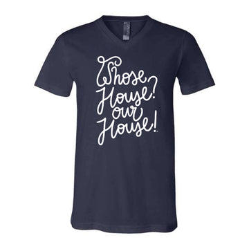 The Our House Script | Navy V-Neck Tee