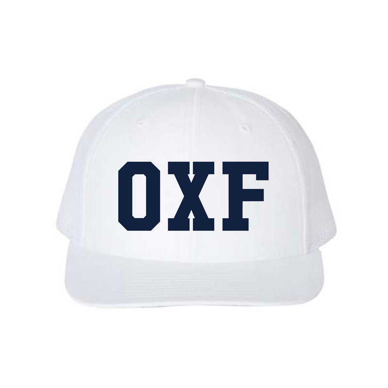 The OXF Embroidered | White Richardson Trucker Cap