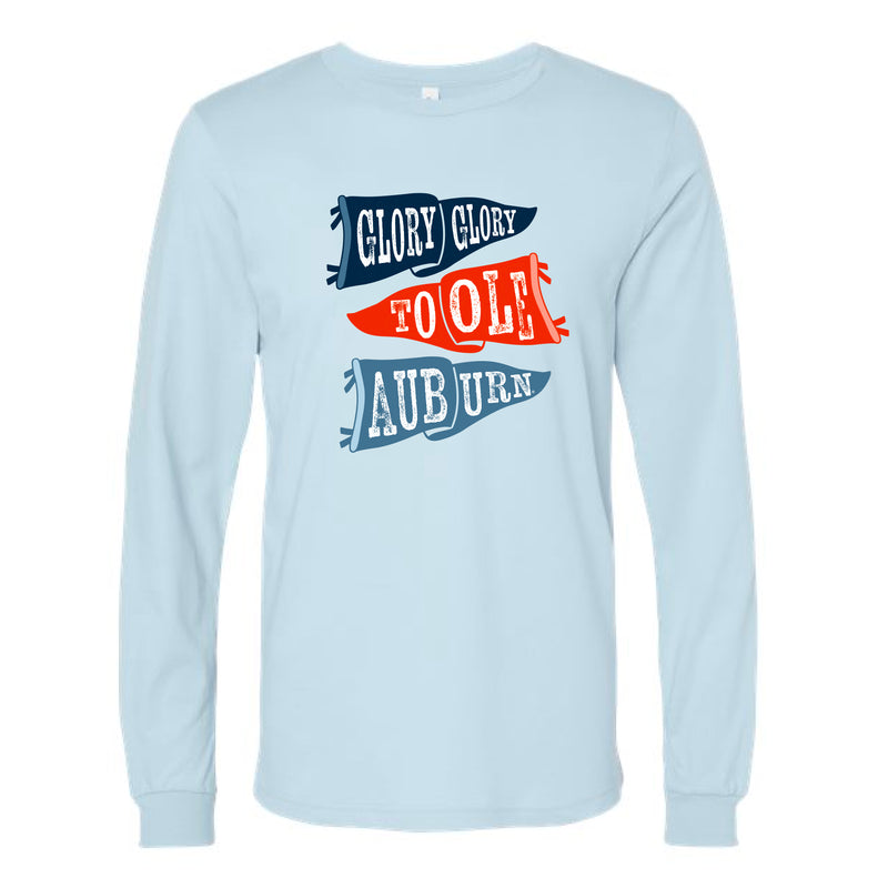 The Ole Auburn Flags | Baby Blue Long Sleeve Tee