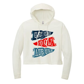 The Ole Auburn Flags | Natural Midi Long Sleeve Hoodie