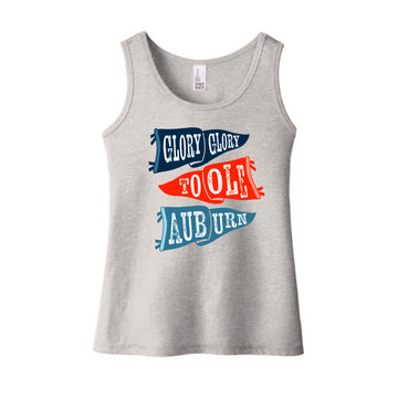 The Ole Auburn Flags | Youth Light Heather Grey Tank