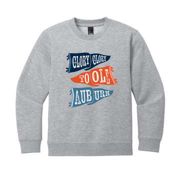 The Ole Auburn Flags | Youth Light Heather Grey Crew