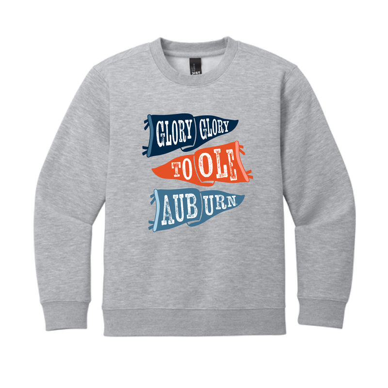 The Ole Auburn Flags | Youth Light Heather Grey Crew
