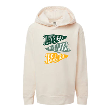 The Ole Baylor Flags | Youth Ivory Hoodie