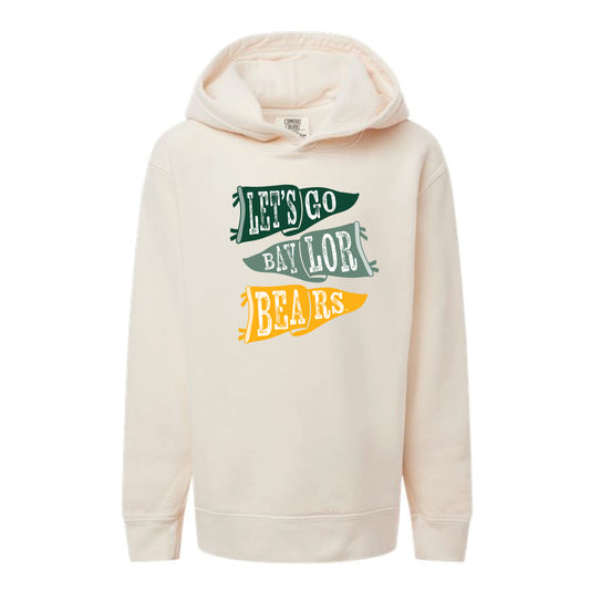 The Ole Baylor Flags | Youth Ivory Hoodie