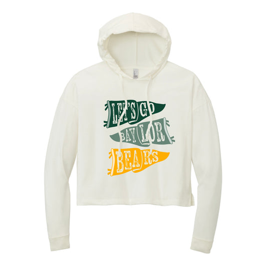 The Ole Baylor Flags | Natural Midi Long Sleeve Hoodie