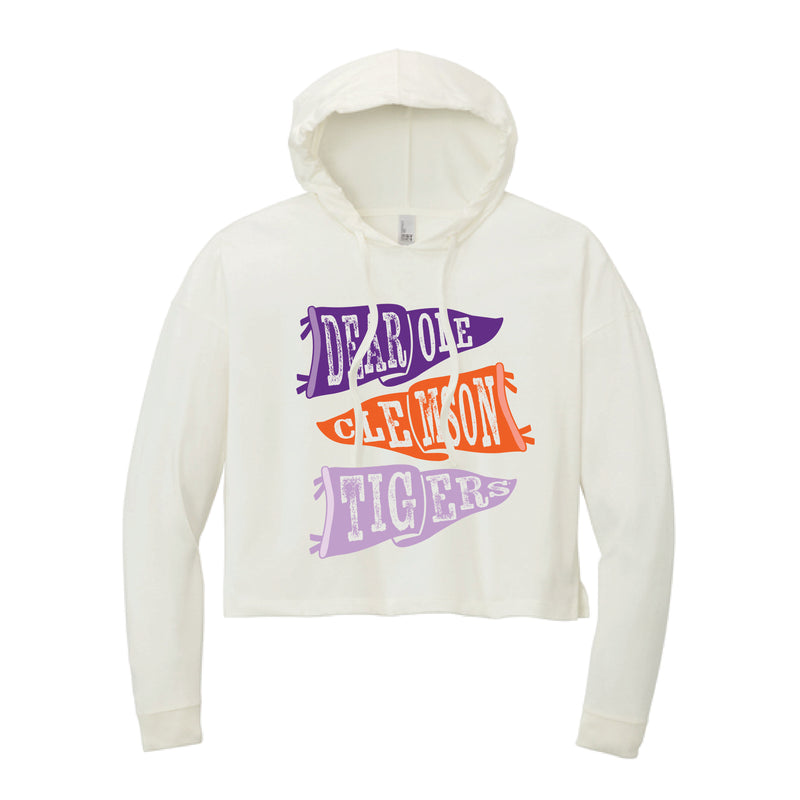 The Ole Clemson Flags | Natural Midi Long Sleeve Hoodie