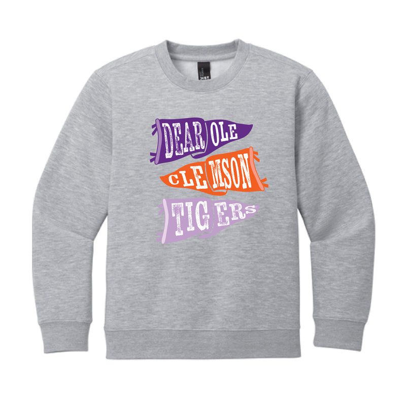 The Ole Clemson Flags | Youth Light Heather Grey Sweatshirt