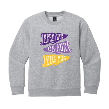 The Ole LSU Flags | Youth Light Grey Heather Sweatshirt