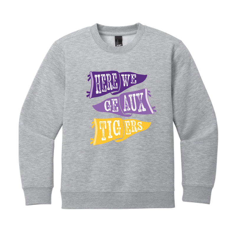 The Ole LSU Flags | Youth Light Grey Heather Sweatshirt