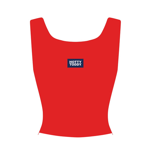The Alli Ribbed Tank Hotty Toddy Woven Label | Bright Red