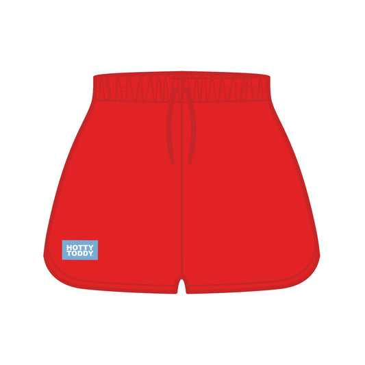 The Kristen Airy Lounge Shorts Hotty Toddy Woven Label | Bright Red