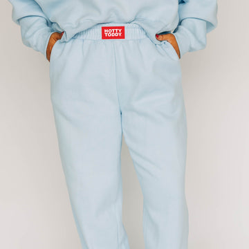 The Becca Joggers Hotty Toddy Woven Label | Light Blue
