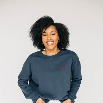 The Brooke Solid Crewneck Ole Miss | Navy