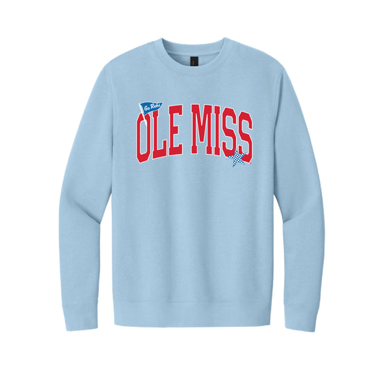 The Ole Miss Pennant Star | Adult Light Blue Sweatshirt