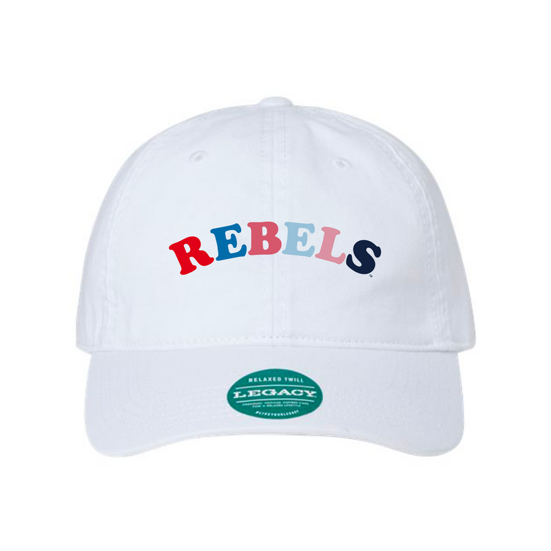 The Ole Miss Rainbow Embroidered | White Legacy Dad Hat