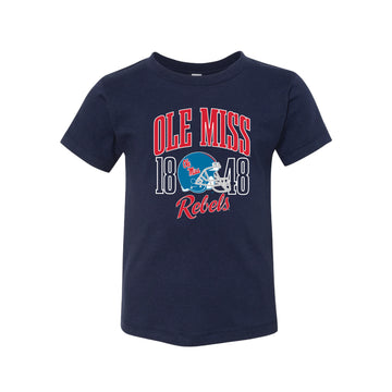 The Ole Miss Rebels Football Helmet | Toddler Navy Tee