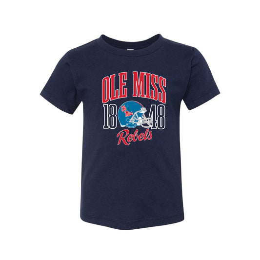 The Ole Miss Rebels Football Helmet | Toddler Navy Tee