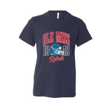 The Ole Miss Rebels Football Helmet  | Youth Navy Tee