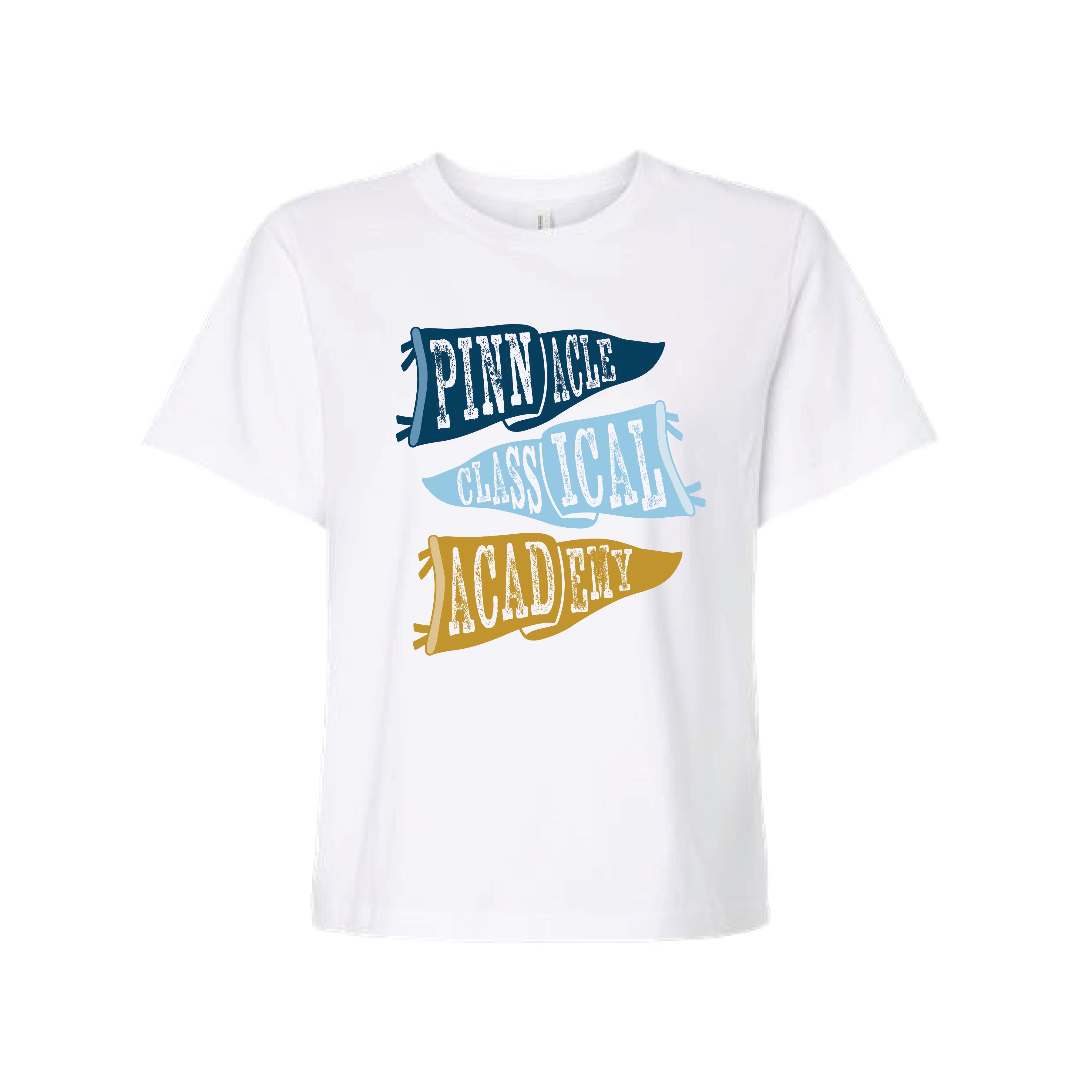 The Ole PCA Flags | Adult White Tee – Scarlet & Gold
