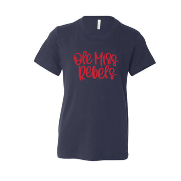 The Ole Miss Rebels Script | Youth Navy Tee