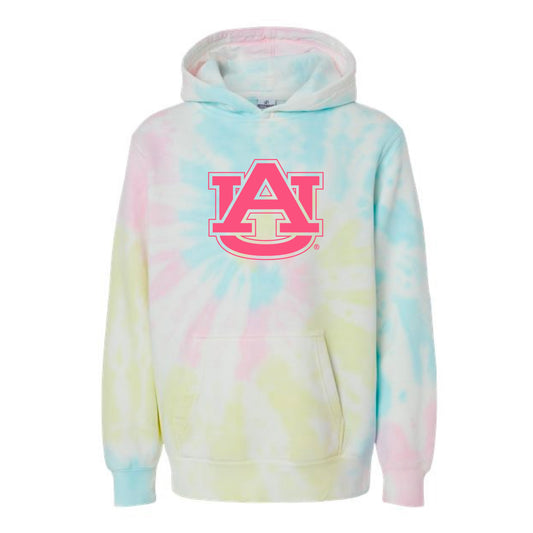 The AU Logo | Youth Tie Dye Sunset Swirl Hooded Sweatshirt