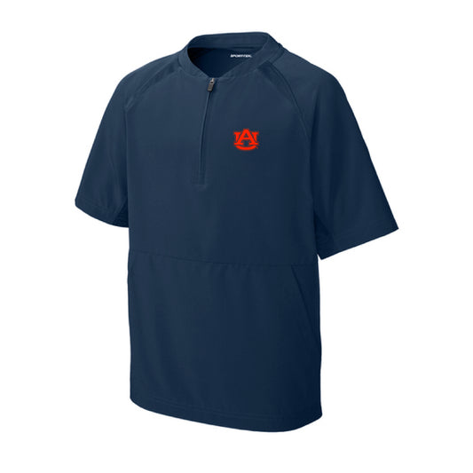 The AU Logo | Embroidered Youth True Navy 1/2 Zip Short Sleeve Jacket