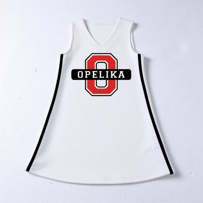 The Opelika | White V-Neck Cheer Dress