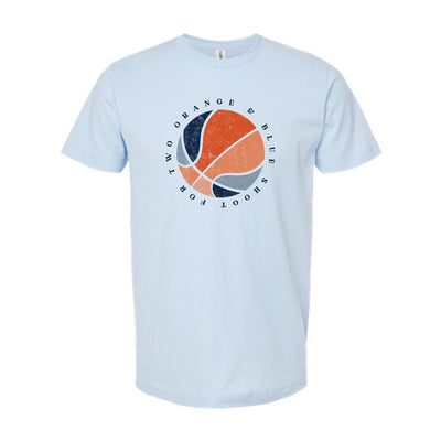 The Orange & Blue Basketball | Baby Blue Oversized Tee