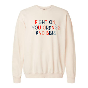 The Orange and Blue Multi | Ivory Crewneck Sweatshirt
