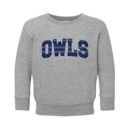 The Owl's Plaid  | Toddler Heather Crewneck Sweatshirt