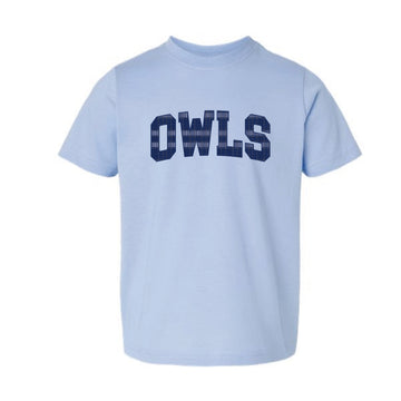 The Owl's Plaid | Toddler Light Blue Tee