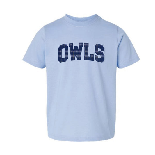 The Owl's Plaid | Toddler Light Blue Tee