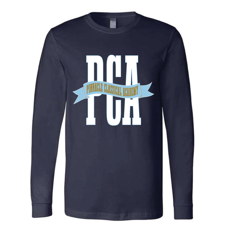 The PCA Banner | Adult Navy Long Sleeve Tee