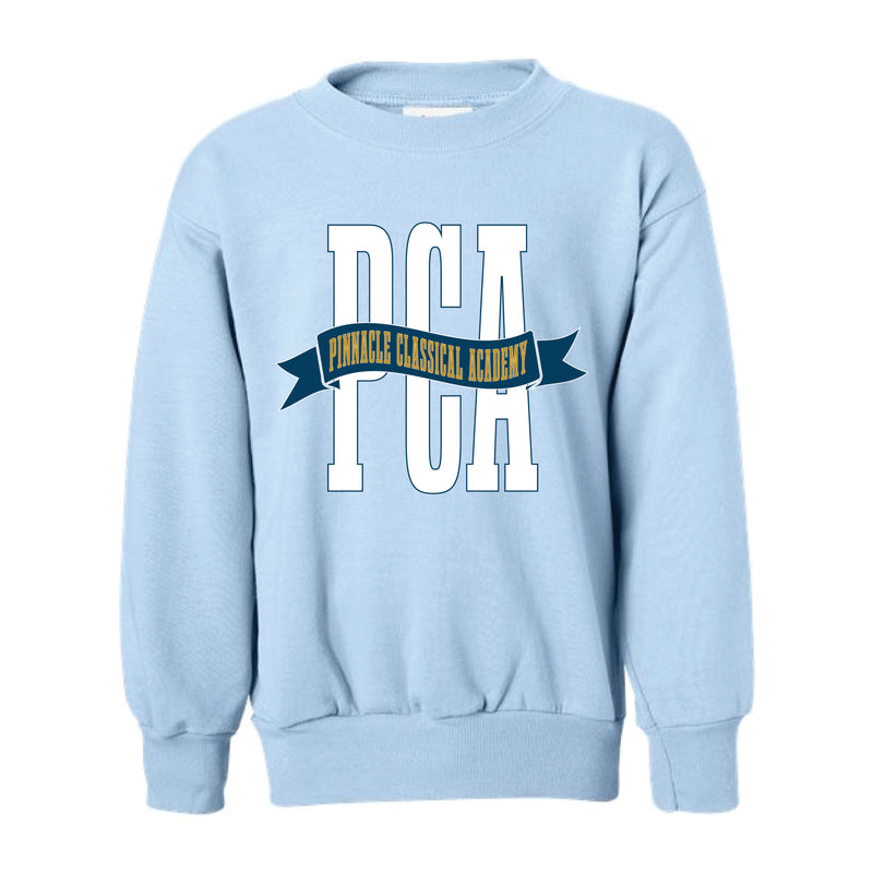 The PCA Banner | Youth Light Blue Crewneck Sweatshirt
