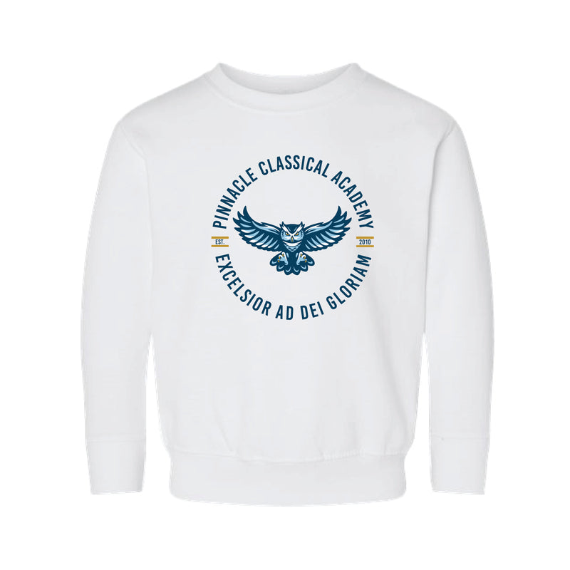The PCA Circle Est | Toddler White Crewneck Sweatshirt