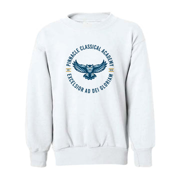 The PCA Circle Est | Youth White Crewneck Sweatshirt
